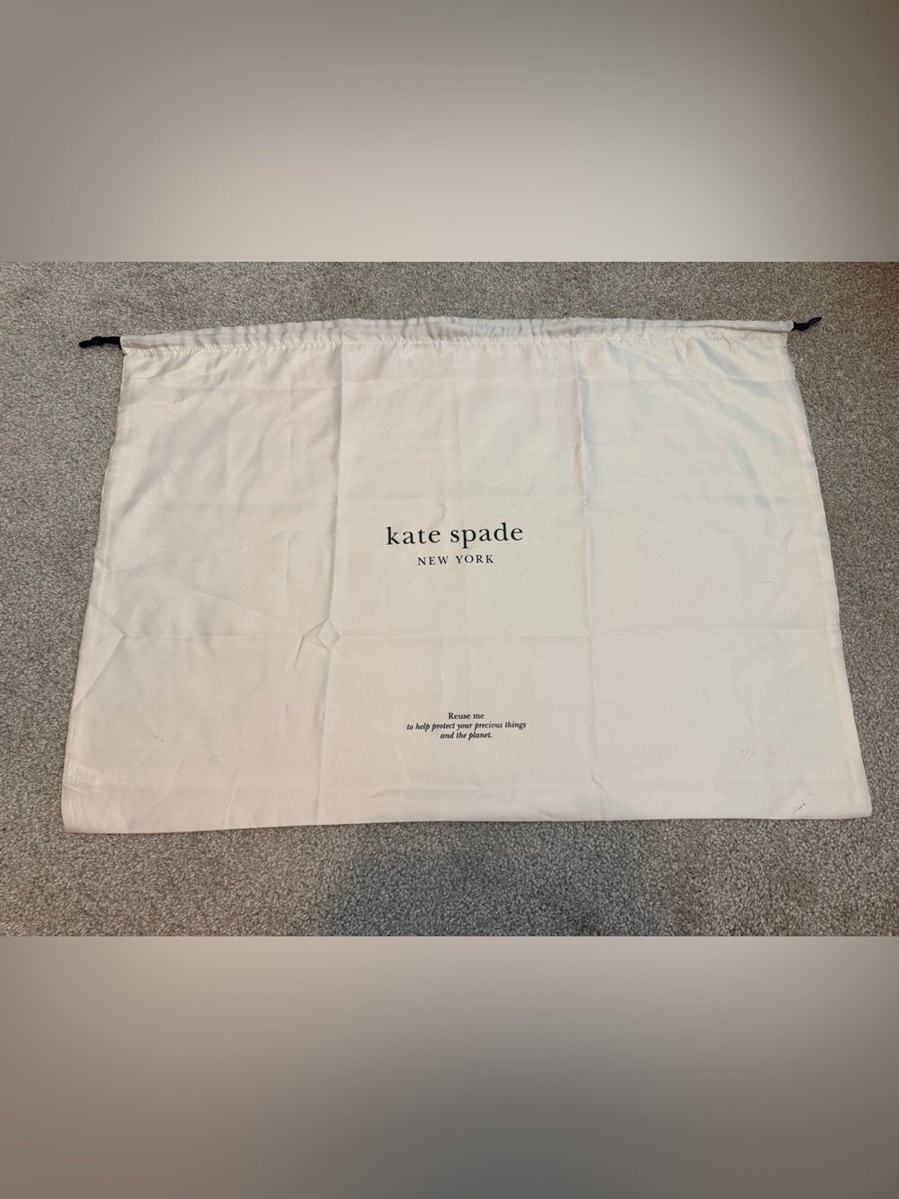 Authentic Kate Spade New York Extra Large Dust Bag Drawstring 24" x 17.5" Cream